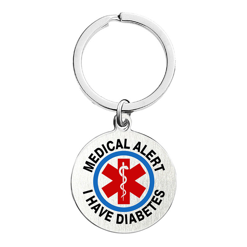 Wholesale Medical Logo Snake Cane Metal Keychain